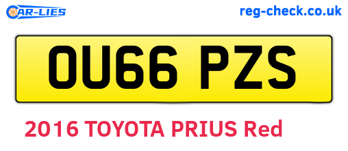 OU66PZS are the vehicle registration plates.