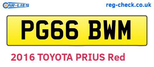 PG66BWM are the vehicle registration plates.