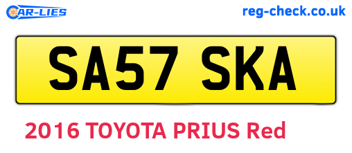 SA57SKA are the vehicle registration plates.