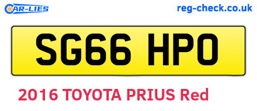 SG66HPO are the vehicle registration plates.