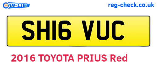 SH16VUC are the vehicle registration plates.