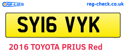 SY16VYK are the vehicle registration plates.