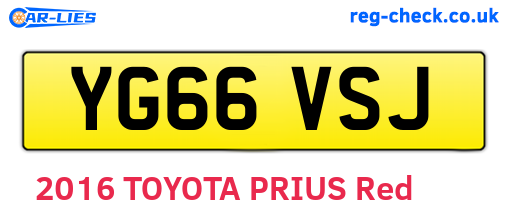 YG66VSJ are the vehicle registration plates.