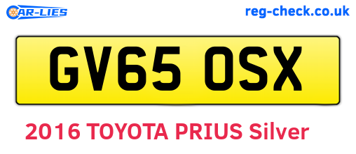 GV65OSX are the vehicle registration plates.