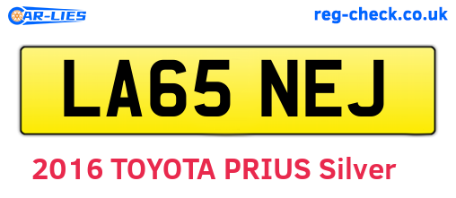 LA65NEJ are the vehicle registration plates.