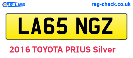 LA65NGZ are the vehicle registration plates.