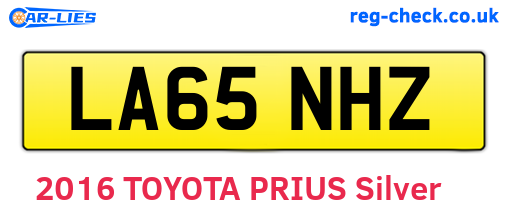 LA65NHZ are the vehicle registration plates.