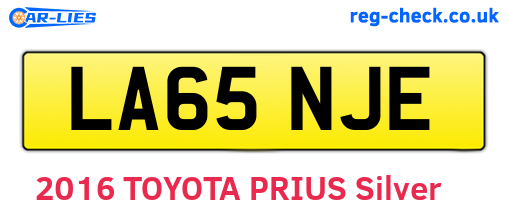 LA65NJE are the vehicle registration plates.