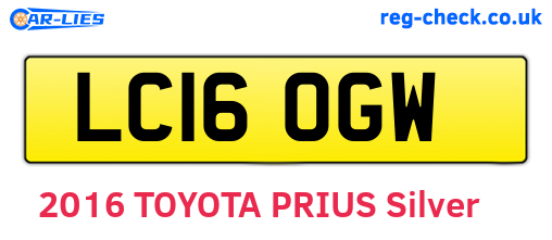 LC16OGW are the vehicle registration plates.