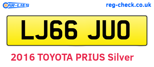 LJ66JUO are the vehicle registration plates.