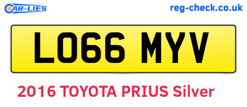 LO66MYV are the vehicle registration plates.