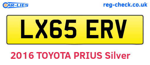 LX65ERV are the vehicle registration plates.