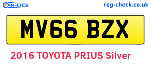 MV66BZX are the vehicle registration plates.