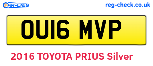 OU16MVP are the vehicle registration plates.
