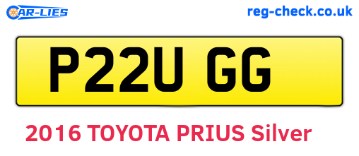 P22UGG are the vehicle registration plates.