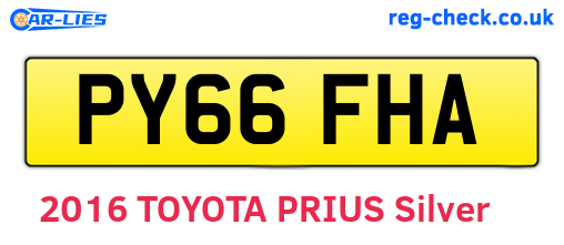 PY66FHA are the vehicle registration plates.