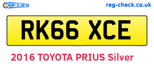 RK66XCE are the vehicle registration plates.