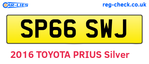SP66SWJ are the vehicle registration plates.