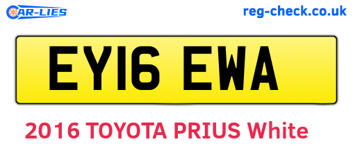 EY16EWA are the vehicle registration plates.