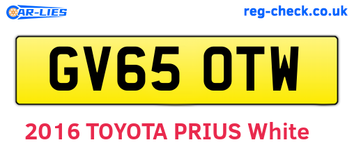 GV65OTW are the vehicle registration plates.