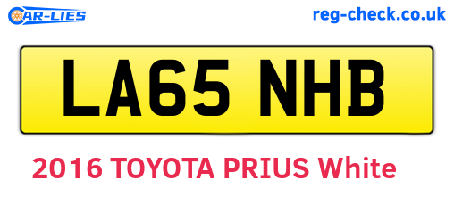 LA65NHB are the vehicle registration plates.