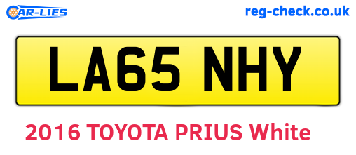 LA65NHY are the vehicle registration plates.