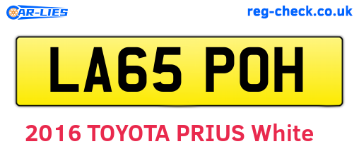 LA65POH are the vehicle registration plates.