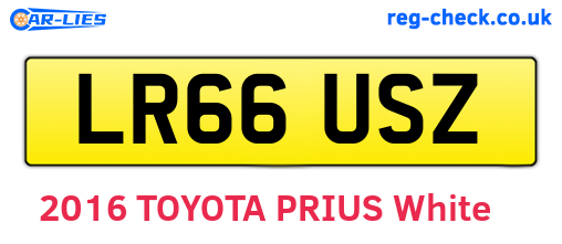 LR66USZ are the vehicle registration plates.