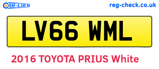LV66WML are the vehicle registration plates.