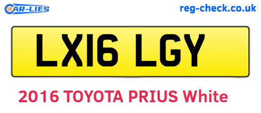 LX16LGY are the vehicle registration plates.