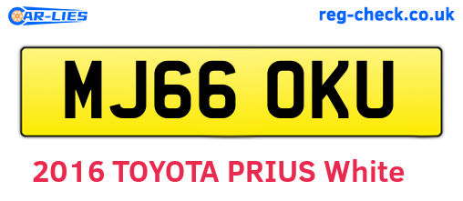 MJ66OKU are the vehicle registration plates.