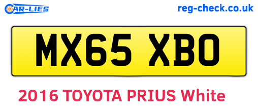 MX65XBO are the vehicle registration plates.
