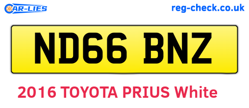ND66BNZ are the vehicle registration plates.
