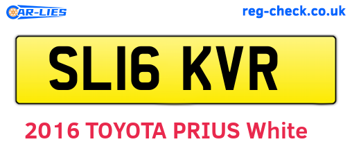 SL16KVR are the vehicle registration plates.