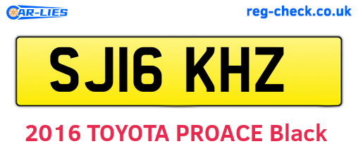 SJ16KHZ are the vehicle registration plates.