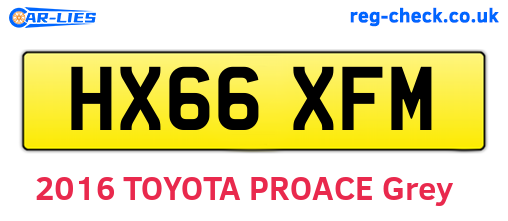 HX66XFM are the vehicle registration plates.