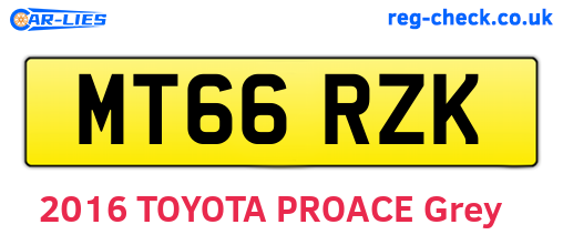 MT66RZK are the vehicle registration plates.