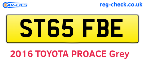 ST65FBE are the vehicle registration plates.