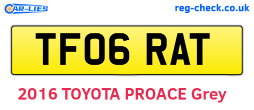 TF06RAT are the vehicle registration plates.