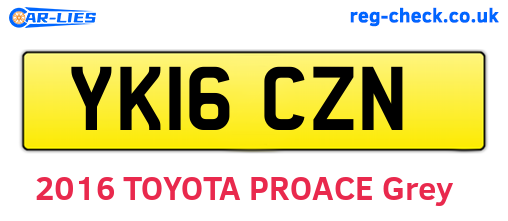 YK16CZN are the vehicle registration plates.