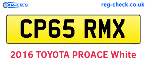 CP65RMX are the vehicle registration plates.
