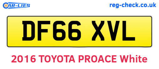 DF66XVL are the vehicle registration plates.