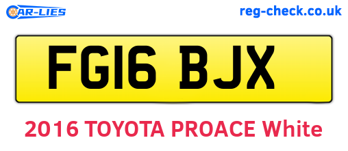 FG16BJX are the vehicle registration plates.