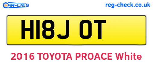 H18JOT are the vehicle registration plates.