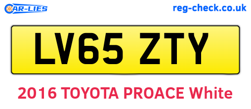 LV65ZTY are the vehicle registration plates.