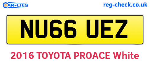 NU66UEZ are the vehicle registration plates.