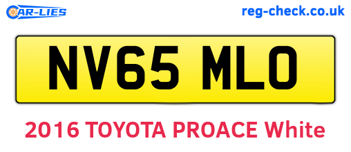 NV65MLO are the vehicle registration plates.
