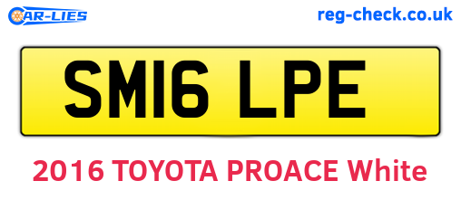 SM16LPE are the vehicle registration plates.