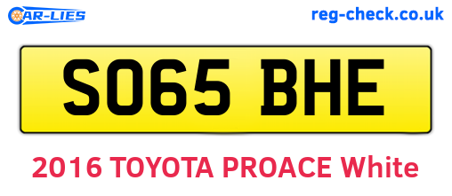 SO65BHE are the vehicle registration plates.