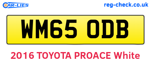 WM65ODB are the vehicle registration plates.